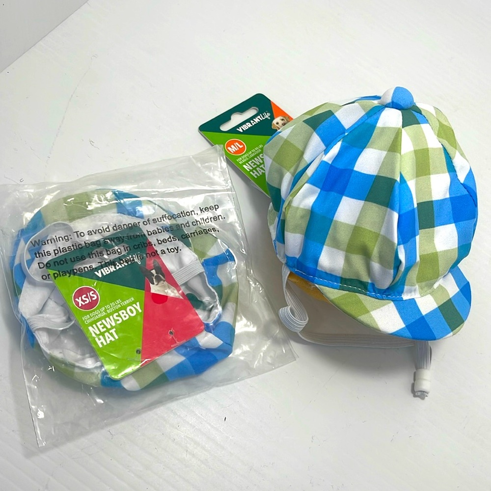 NWT Newsboy Dogs Hat For Chihuahua, Boston Terrier, Beagle, Labrador
